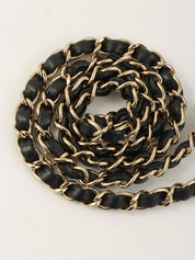 2017年頃製 キャビアスキンマトラッセステッチCCターンロックチェーンショルダーバッグ ネイビー