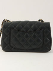 2017年頃製 キャビアスキンマトラッセステッチCCターンロックチェーンショルダーバッグ ネイビー