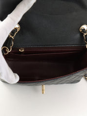 2017年頃製 キャビアスキンマトラッセステッチCCターンロックチェーンショルダーバッグ ネイビー