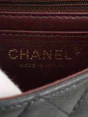 2017年頃製 キャビアスキンマトラッセステッチCCターンロックチェーンショルダーバッグ ネイビー