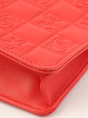 Chanel Chocolate Bar Icon Pattern Chain Shoulder Bag Red, circa 2004