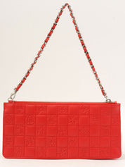 Chanel Chocolate Bar Icon Pattern Chain Shoulder Bag Red, circa 2004