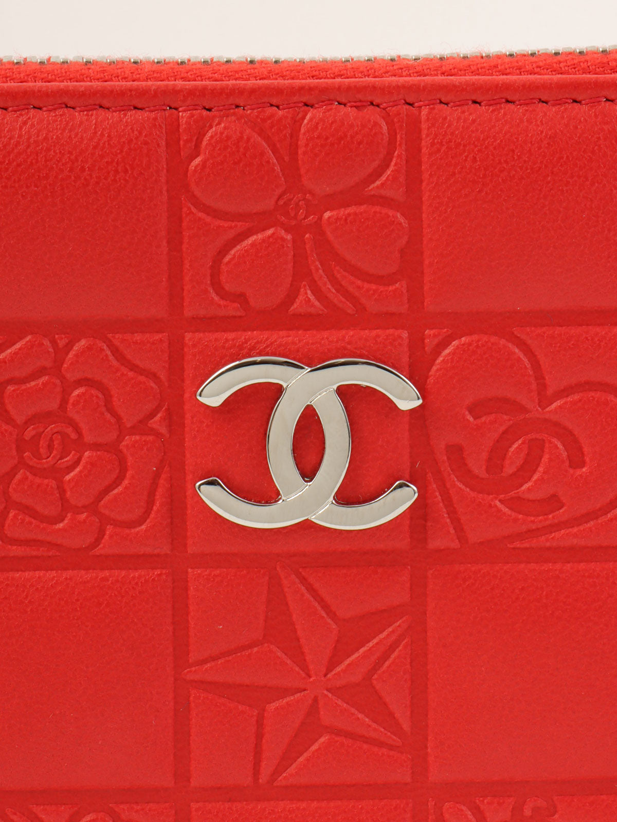 2004 Chocolate Bar Icon Pattern Chain Shoulder Bag, Red