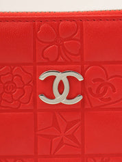 2004 Chocolate Bar Icon Pattern Chain Shoulder Bag, Red