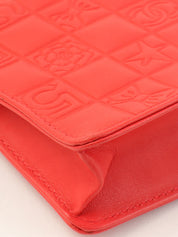 2004 Chocolate Bar Icon Pattern Chain Shoulder Bag, Red