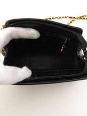 1998 Caviar Skin CC Mark Stitch Mini Chain Shoulder Bag in Black