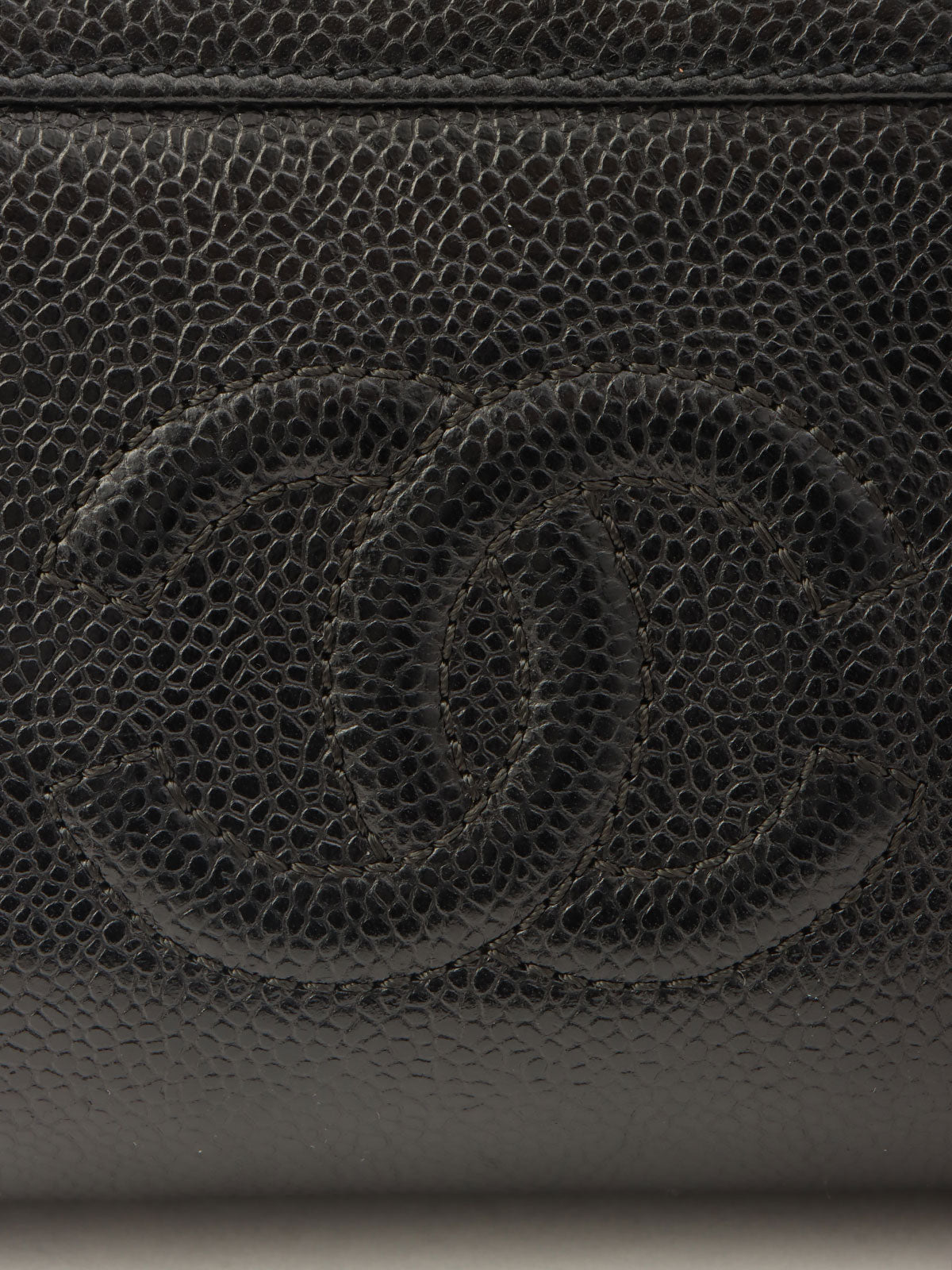1998 Caviar Skin CC Mark Stitch Mini Chain Shoulder Bag in Black