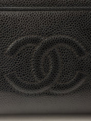 1998 Caviar Skin CC Mark Stitch Mini Chain Shoulder Bag in Black