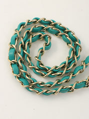 2016年頃製 キャビアスキンクラシックフラップチェーンバッグミニ ターコイズ