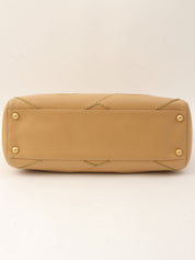 Around 2004 Made CC Mark Stitched Top Handle Bag Beige