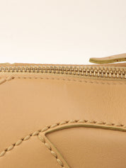 Around 2004 Made CC Mark Stitched Top Handle Bag Beige