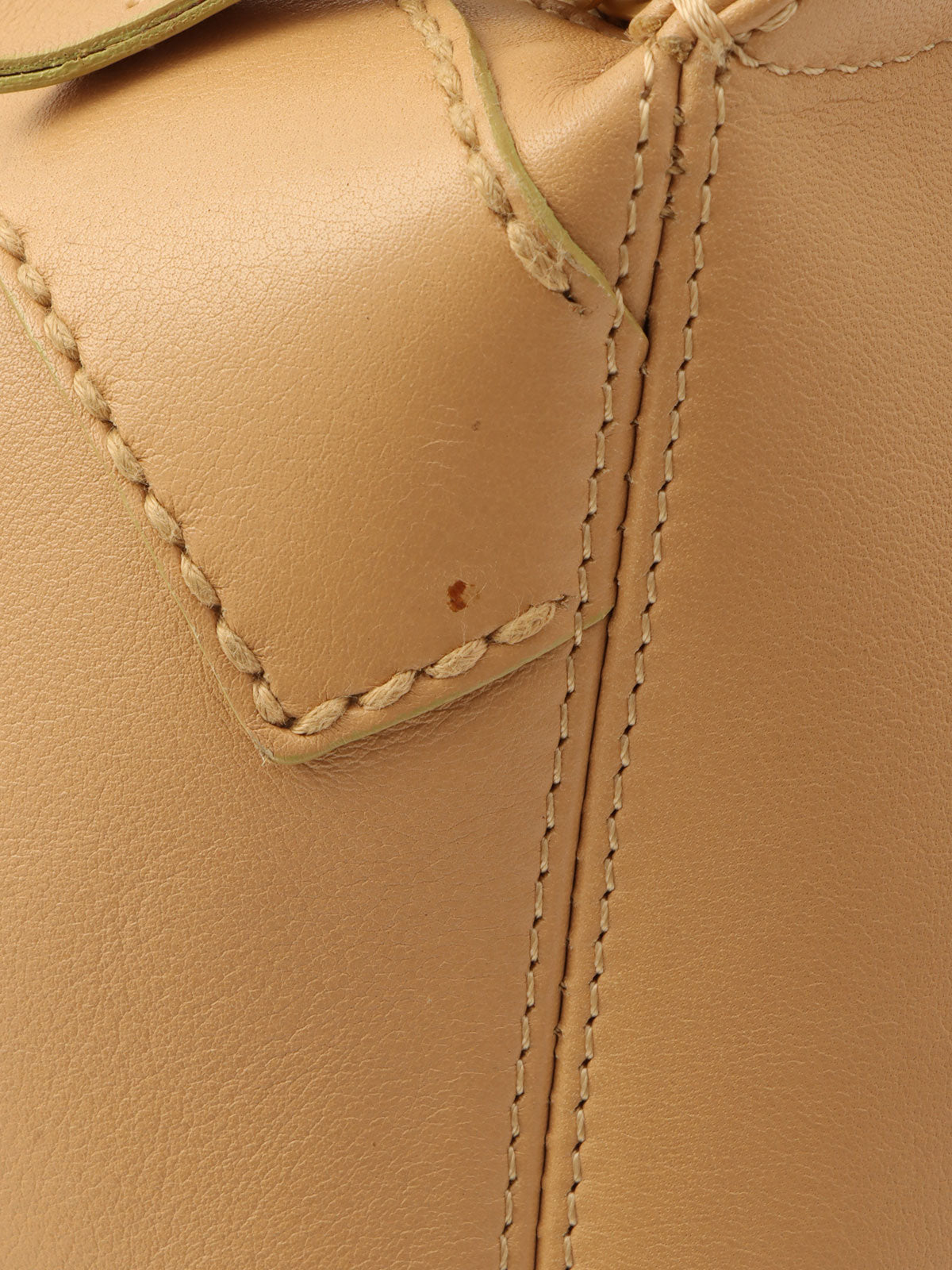 Around 2004 Made CC Mark Stitched Top Handle Bag Beige
