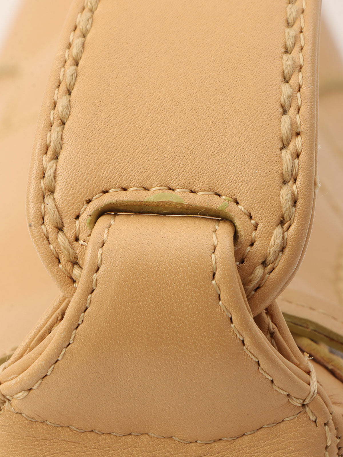 Around 2004 Made CC Mark Stitched Top Handle Bag Beige