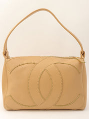 Around 2004 Made CC Mark Stitched Top Handle Bag Beige