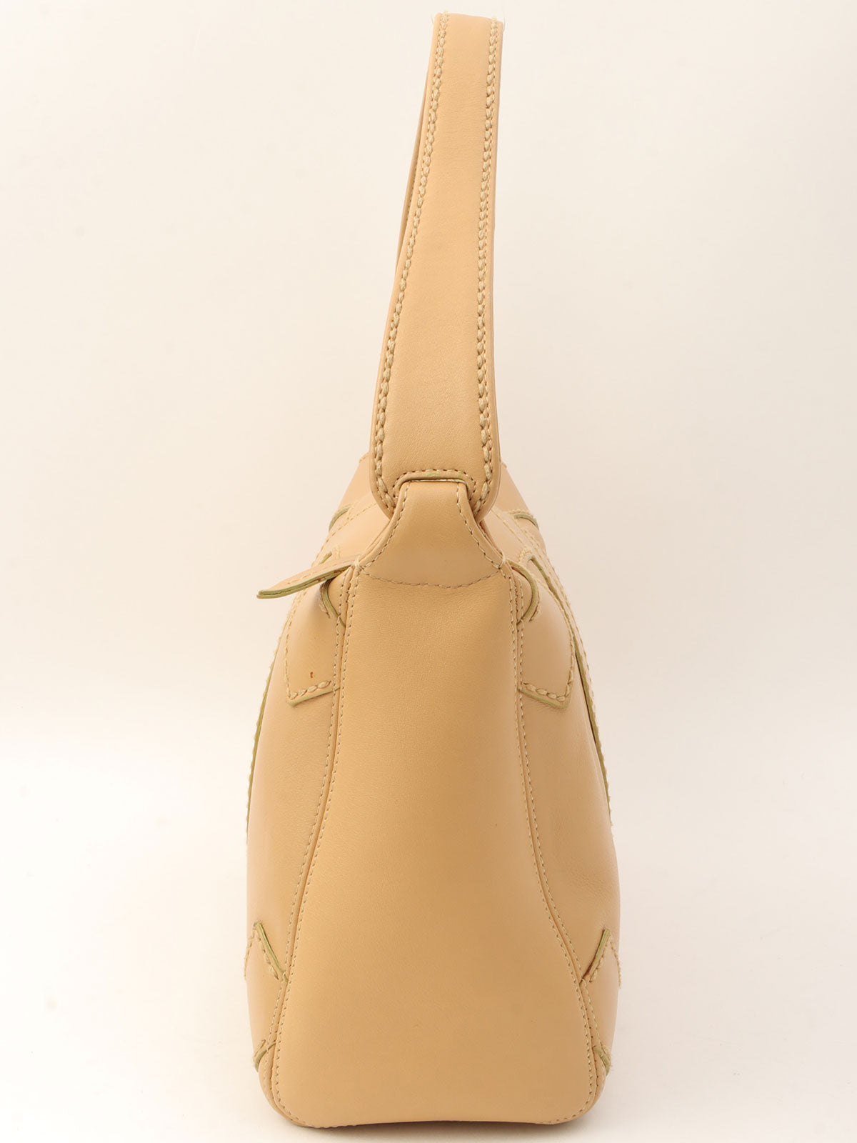 Around 2004 Made CC Mark Stitched Top Handle Bag Beige