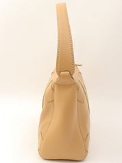 Around 2004 Made CC Mark Stitched Top Handle Bag Beige
