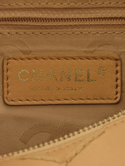 Around 2004 Made CC Mark Stitched Top Handle Bag Beige