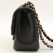 2018 Caviar Skin Classic Flap Chain Bag Mini Black