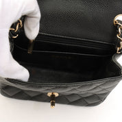 2018 Caviar Skin Classic Flap Chain Bag Mini Black