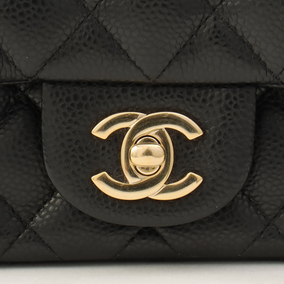 2018 Caviar Skin Classic Flap Chain Bag Mini Black