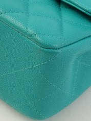 2016年頃製 キャビアスキンCCターンロックチェーンバッグ ターコイズグリーン