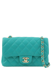 2016年頃製 キャビアスキンCCターンロックチェーンバッグ ターコイズグリーン