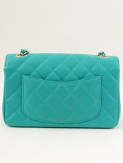 2016年頃製 キャビアスキンCCターンロックチェーンバッグ ターコイズグリーン