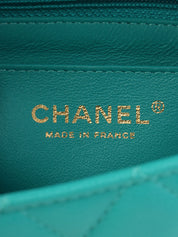 2016年頃製 キャビアスキンCCターンロックチェーンバッグ ターコイズグリーン