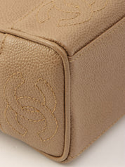 Circa 1997 Caviar Skin 6CC Mark Stitch Shoulder Bag, Beige