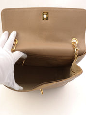 Circa 1997 Caviar Skin 6CC Mark Stitch Shoulder Bag, Beige