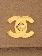 Circa 1997 Caviar Skin 6CC Mark Stitch Shoulder Bag, Beige