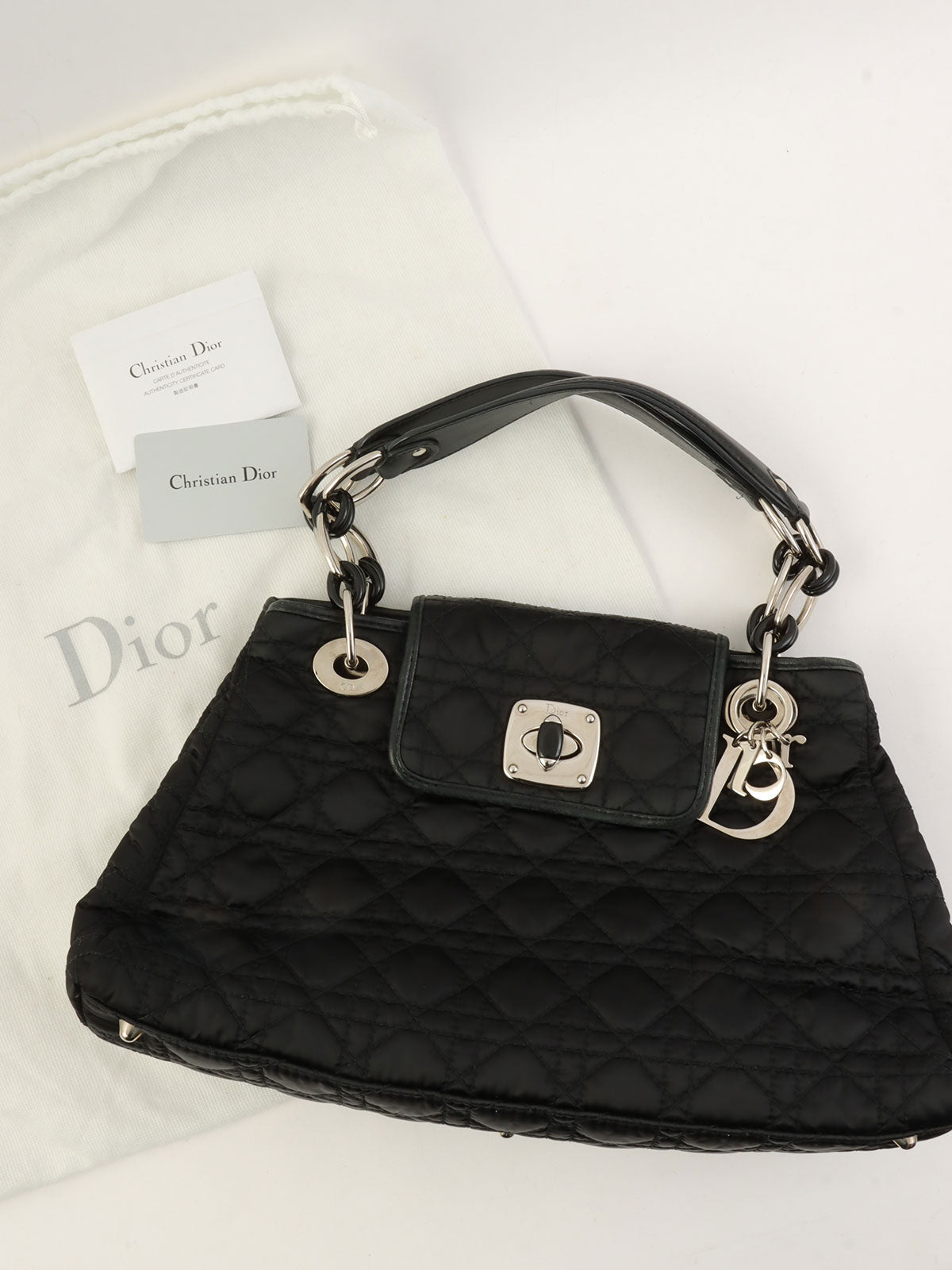 Cannage Stitch Tote Bag in Black