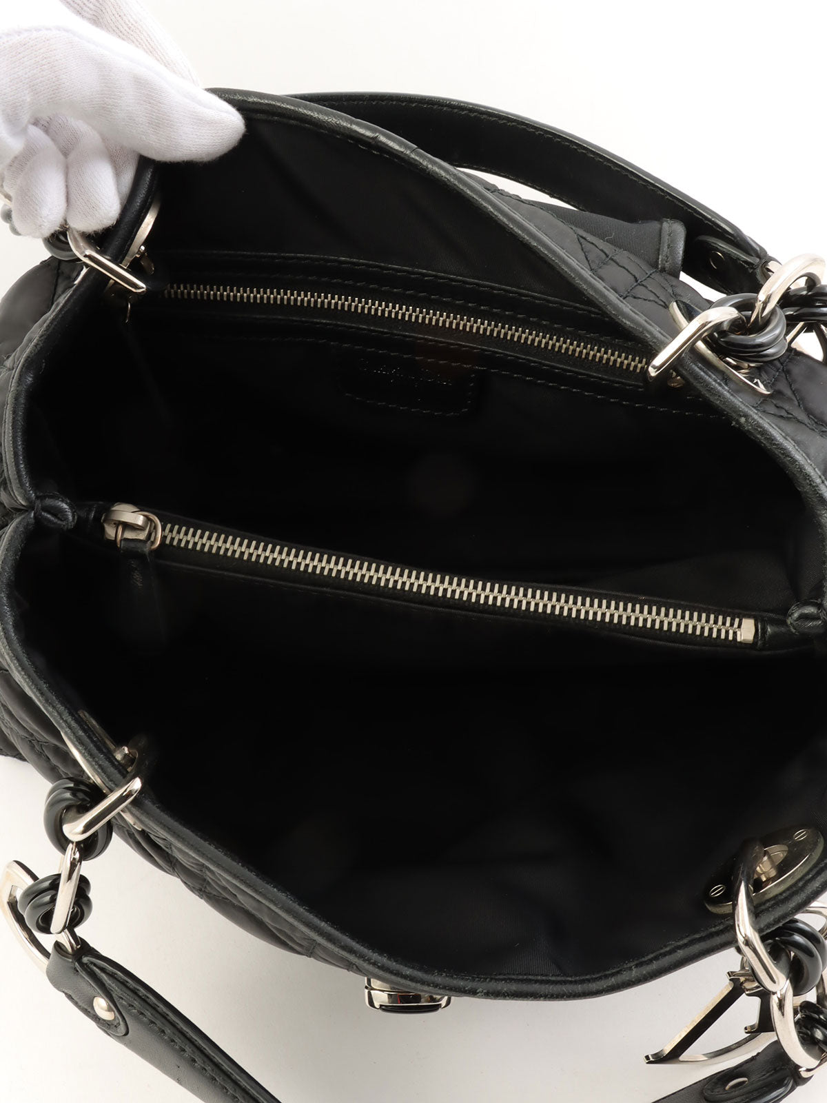 Cannage Stitch Tote Bag in Black