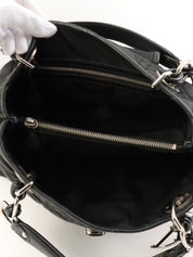 Cannage Stitch Tote Bag in Black