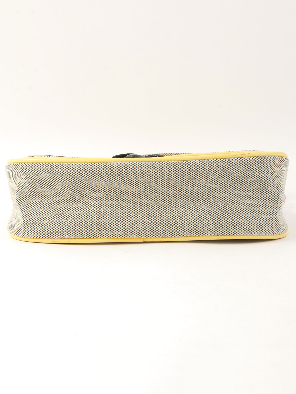 2005年頃製 キャンバスカメリアCCマークチェーンハンドバッグ グレー/イエロー