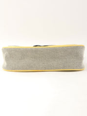 2005年頃製 キャンバスカメリアCCマークチェーンハンドバッグ グレー/イエロー