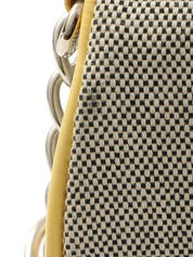 2005年頃製 キャンバスカメリアCCマークチェーンハンドバッグ グレー/イエロー