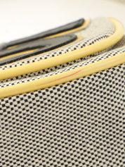 2005年頃製 キャンバスカメリアCCマークチェーンハンドバッグ グレー/イエロー