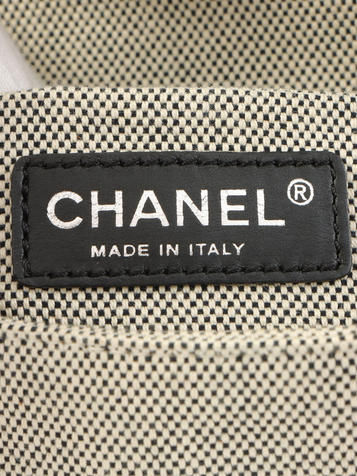 2005年頃製 キャンバスカメリアCCマークチェーンハンドバッグ グレー/イエロー