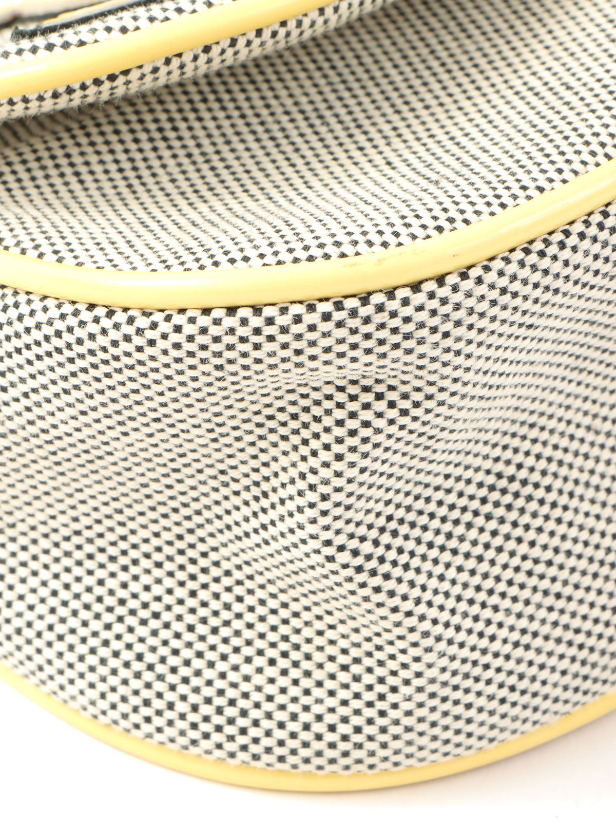 2005年頃製 キャンバスカメリアCCマークチェーンハンドバッグ グレー/イエロー