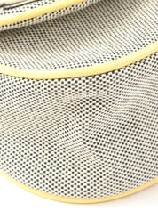 2005年頃製 キャンバスカメリアCCマークチェーンハンドバッグ グレー/イエロー