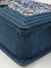 2014年頃製 デニムツイードコンビボーイシャネル インディゴ/マルチ