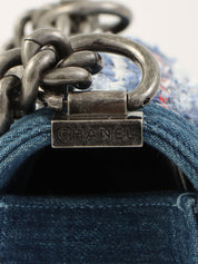 2014年頃製 デニムツイードコンビボーイシャネル インディゴ/マルチ