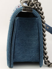 2014年頃製 デニムツイードコンビボーイシャネル インディゴ/マルチ