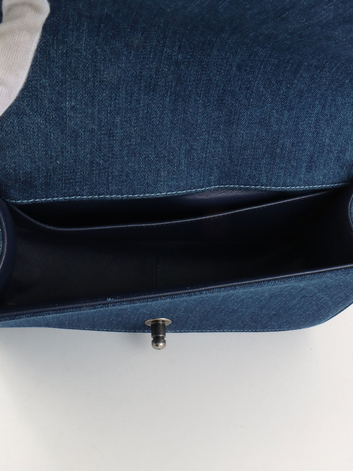 2014年頃製 デニムツイードコンビボーイシャネル インディゴ/マルチ