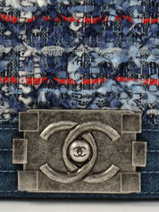 2014年頃製 デニムツイードコンビボーイシャネル インディゴ/マルチ