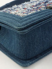 2014年頃製 デニムツイードコンビボーイシャネル インディゴ/マルチ