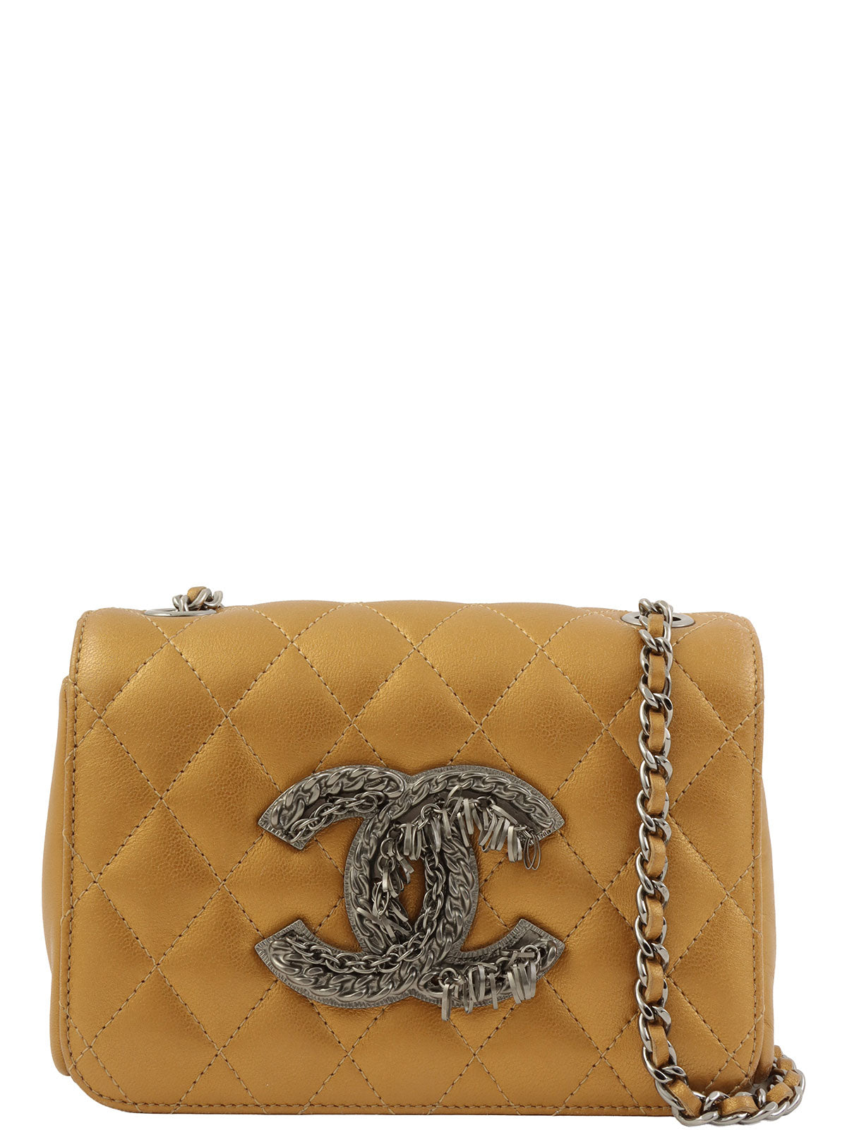 2009 CC mark plate chain shoulder bag in gold
