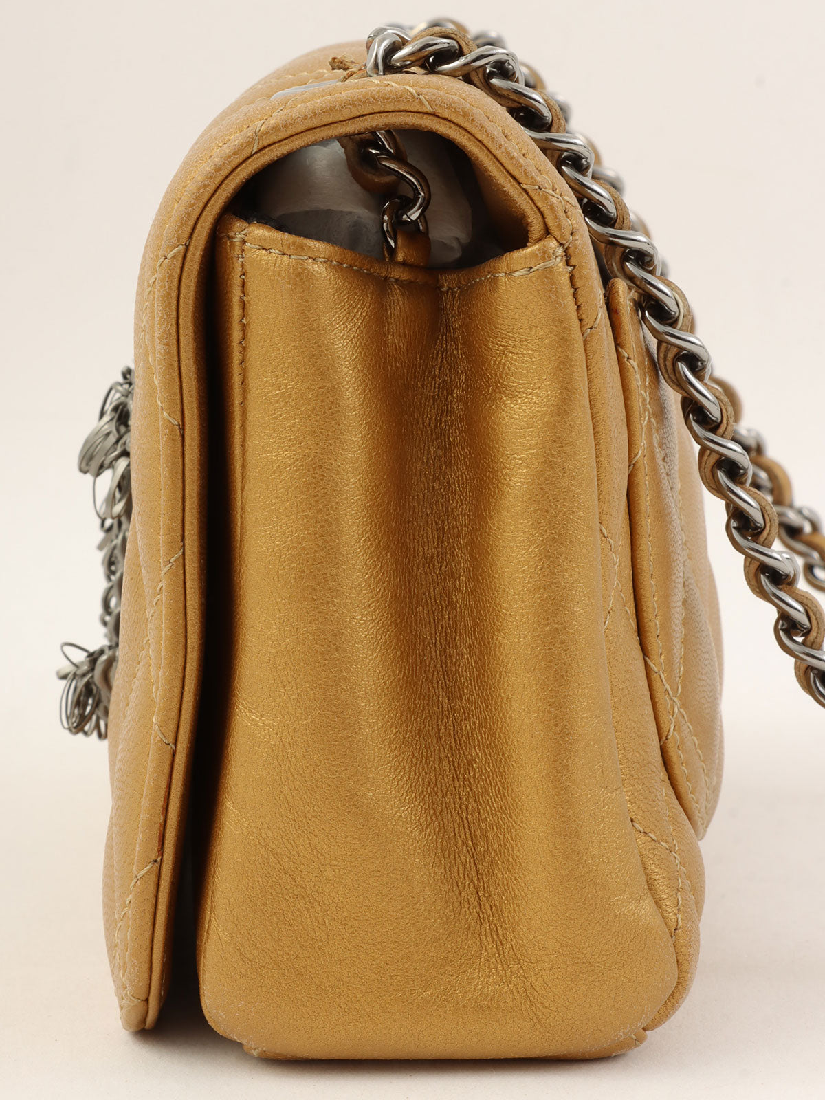 2009 CC mark plate chain shoulder bag in gold