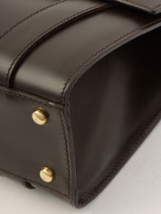 スターモチーフラウンドロゴプレートハンドバッグ ブラウン